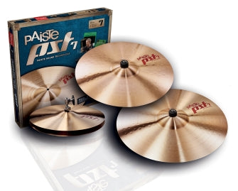 Paiste PST 7 Rock Set l Includes 14 Inch Heavy Hi Hats, 16 Inch Heavy Crash & 20 Inch Heavy Ride Cymbals