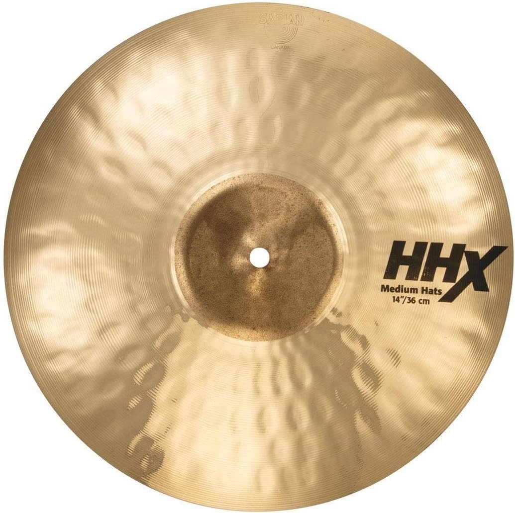 Sabian HHX 14 Inch Medium Hi Hat Cymbals l Brilliant Finish l B20 Bronze Alloy l 80% Copper - 20% Tin l Made in Canada l Model 11402XMB