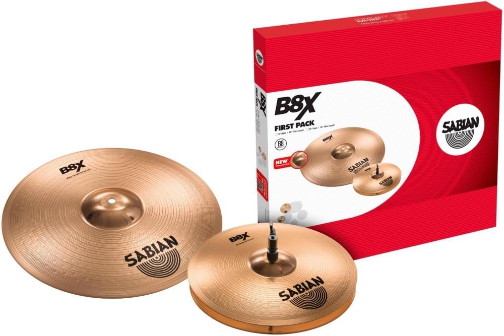 Sabian B8X First Pack (W/14 InchHats) l B20 Bronze Alloy l 80% Copper - 20% Tin l Made in Canada l Model 45011X