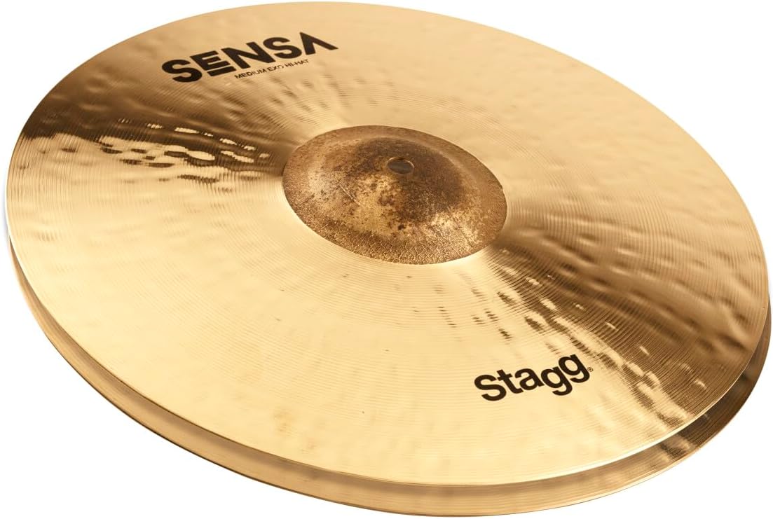Stagg SENSA Series 13 Inch EXO Medium Hi Hat Cymbals l B20 Bronze Alloy l 80% - 20% Tin l Model SEN-HM13E