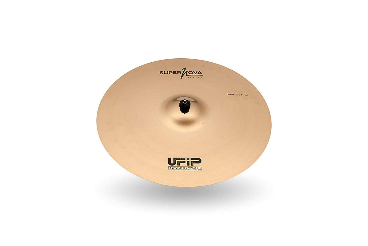 Ufip SN-16 Supernova Series 16 Inch Crash Cymbal l B8 Bonze Alloy l Hand-Crafted in Italy Since 1931 l Hand Polished Brilliant Finish l Designed for Hip Hop, Drum and Bass, Funk & Urban Genres
