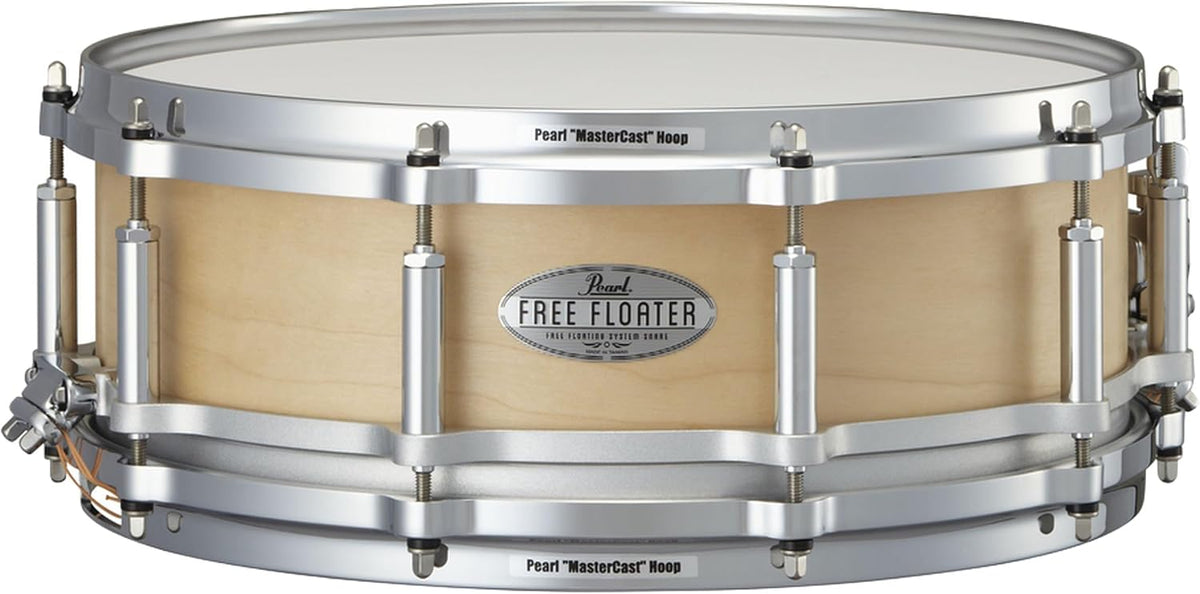 Pearl Free Floating 14 Inch x 5 Inch Maple Snare Drum - Satin Maple Finish - Model FTMM1450321