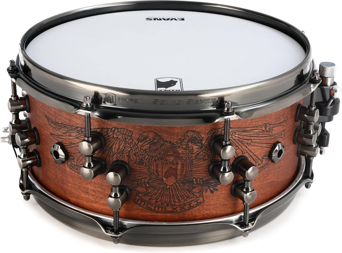 Mapex Black Panther Design Lab Chris Adler Warbird 12 Inch x 5.5 Inch Snare Drum l Natural Walnut Finish l Model BPDLMW2550LWH