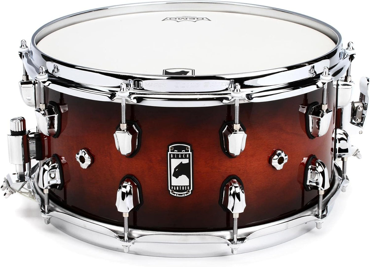 Mapex Black Panther Solidus 14 Inch x 7 Inch Snare Drum l Brown Red Burst Finish l Model BPNML4700CVD