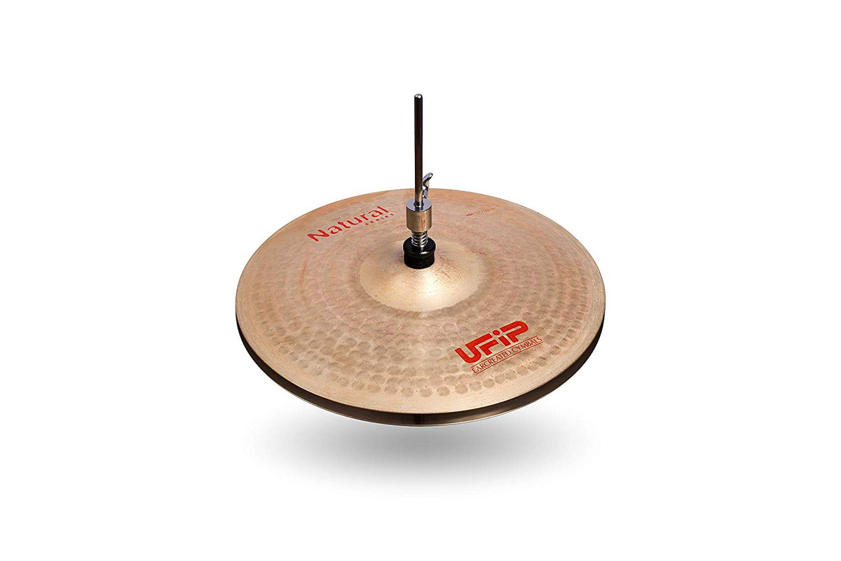 Ufip NS-13MHH Natural Series 13 Inch Medium Hi-Hat Cymbals l B20 Bronze Alloy l Hand-Crafted in Italy Since 1931 utilizing our Exclusive Rotocasting Process l Designed for Jazz, R&B, Fusion & Blues