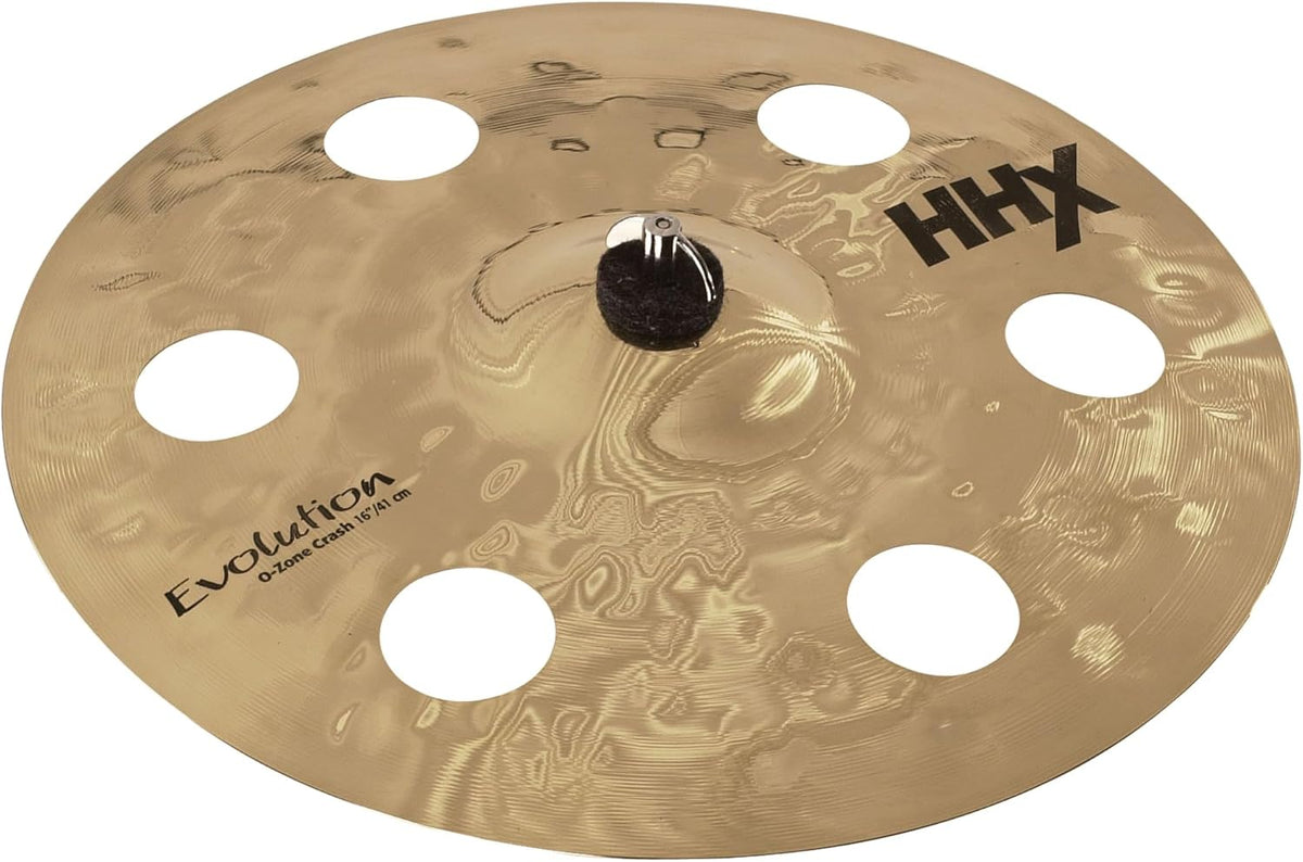 Sabian HHX 16 Inch Evolution O-Zone Crash Cymbal l Brilliant Finish l B20 Bronze Alloy l 80% Copper - 20% Tin l Made in Canada l Model 11600XEB