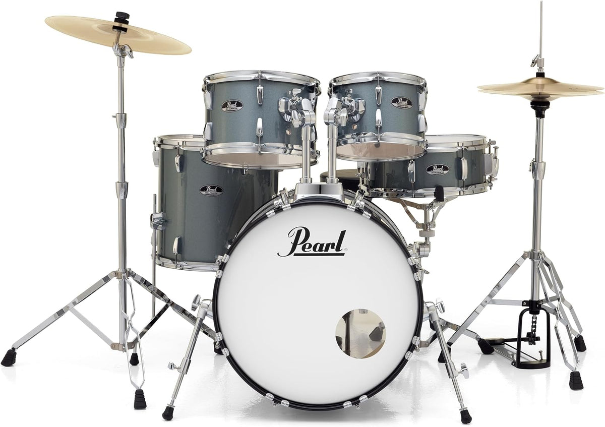 Pearl Roadshow Drum Set 5-Piece Complete Kit with Cymbals and Stands, Charcoal Metallic (RS505C/C706)