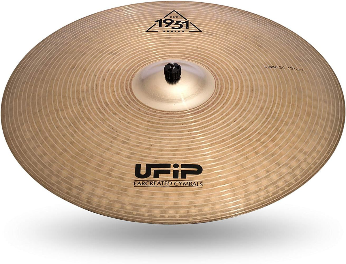 Ufip EST-20 Est. 1931 Series 20 Inch Crash Cymbal l B20 Bronze Alloy l Hand-Crafted in Italy Since 1931 utilizing our Exclusive Rotocasting Process l Designed for Jazz, Big Band, Funk & Pop