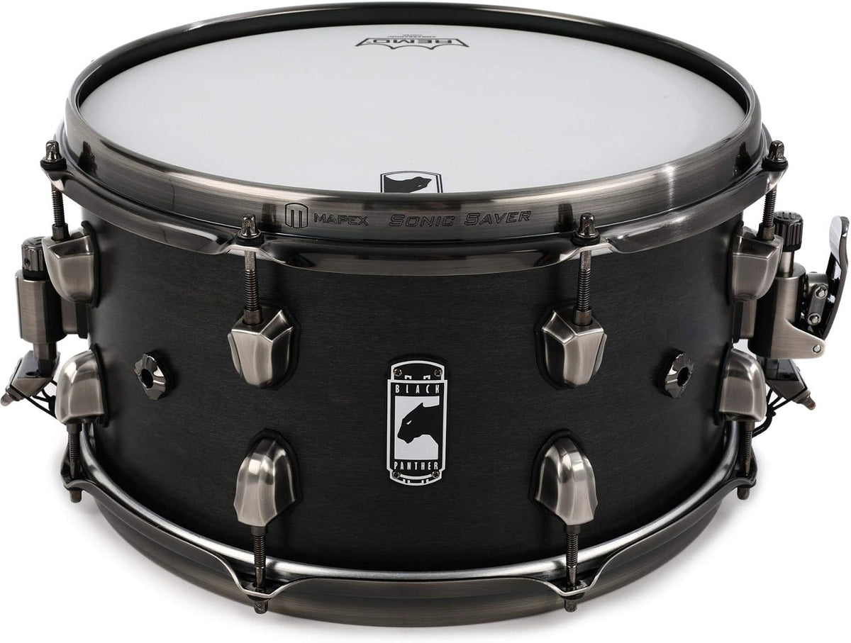 Mapex Black Panther Hydro 13 Inch x 7 Inch Snare Drum l Satin Black Finish l Model BPNML3700LFB