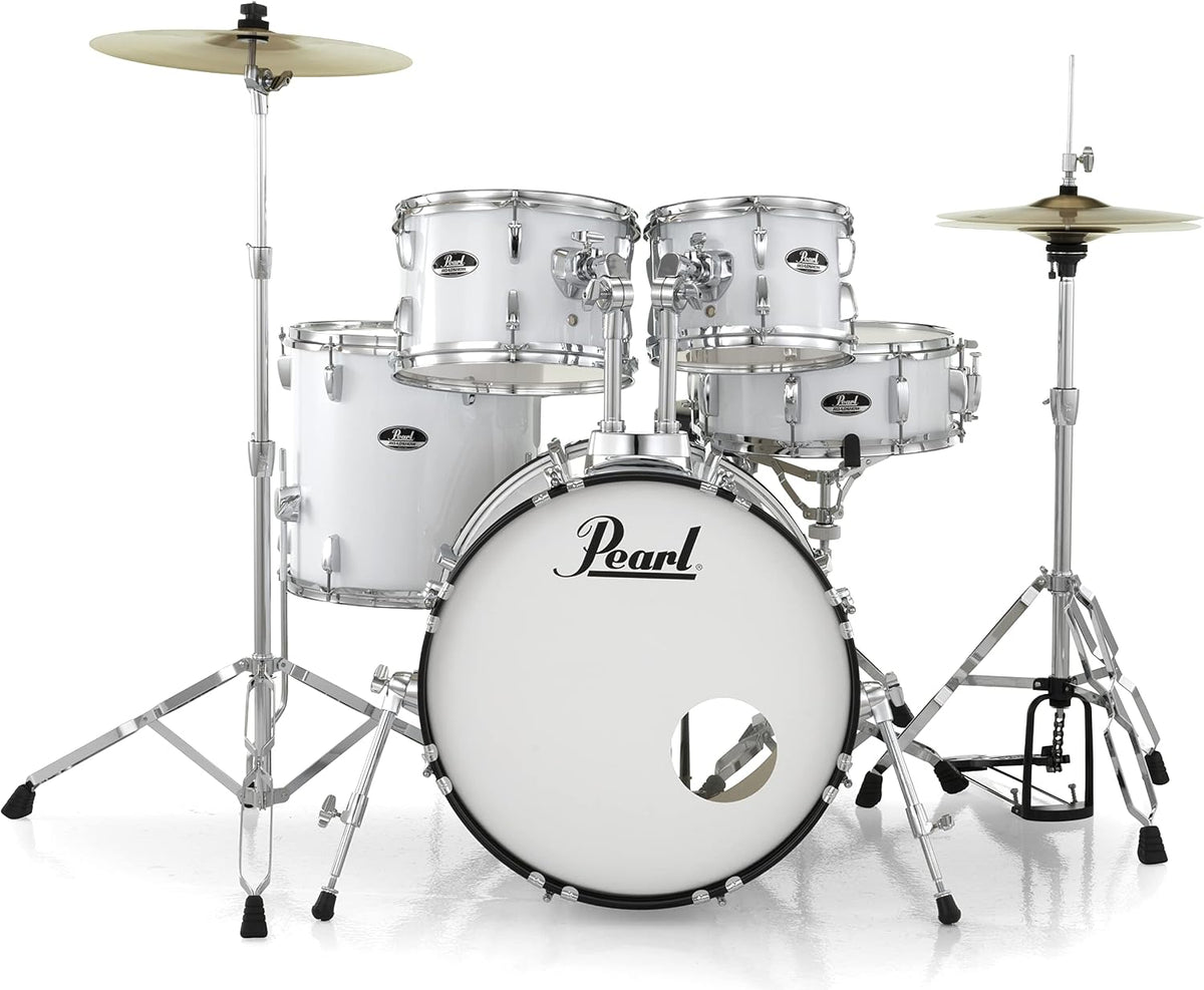Pearl Roadshow Drum Set 5-Piece Complete Kit with Cymbals and Stands Pure White (RS505C/C33)*