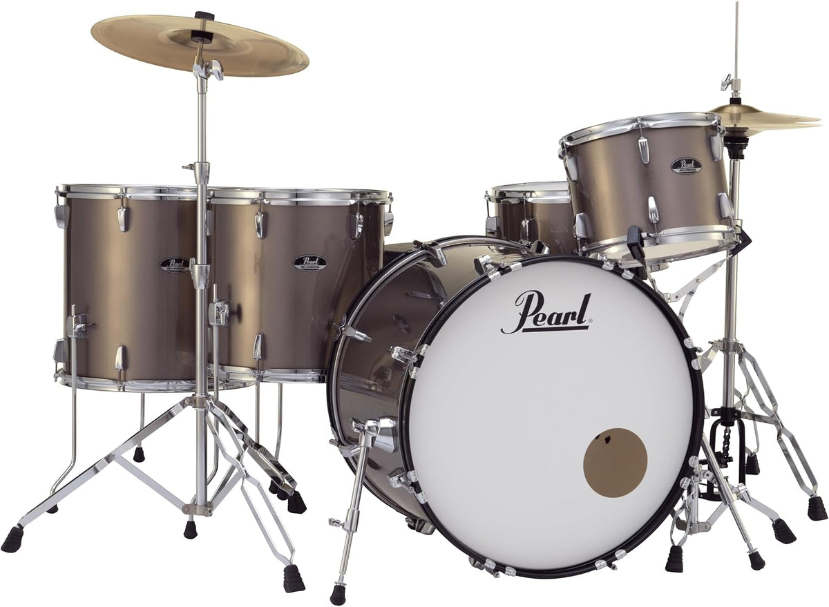 Pearl Roadshow Drum Set 5-Piece Complete Kit with Cymbals and Stands, Bronze Metallic (RS525WFC/C707)