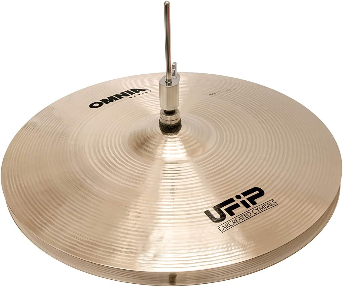 Ufip OM-15HH Omnia Series 15 Inch Hi Hat Cymbals l B20 Bronze Alloy l Hand-Crafted in Italy Since 1931 utilizing our Exclusive Rotocasting Process l Designed for Pop, Rock, Fusion & Rhythm & Blues