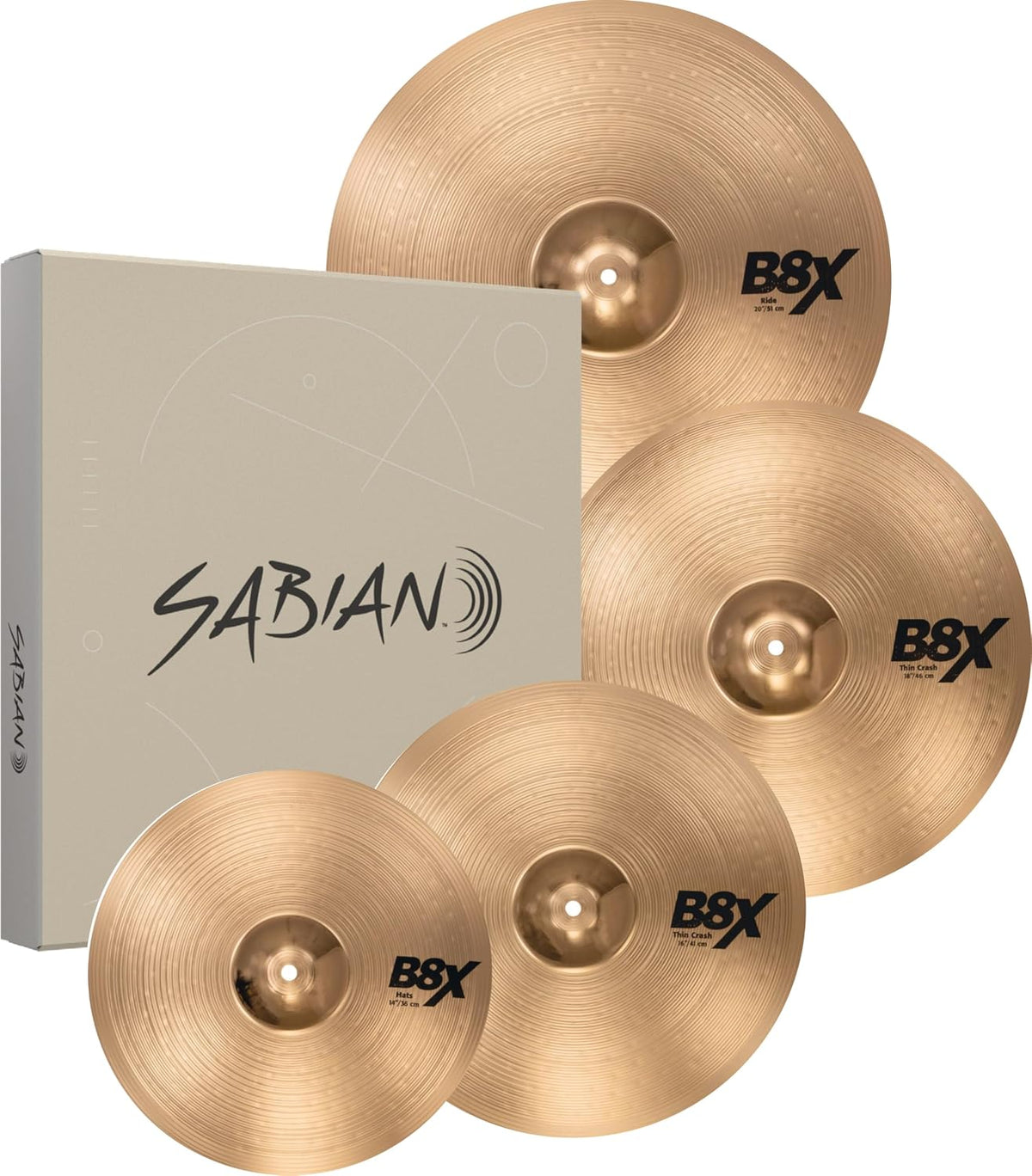 Sabian B8X Perf. Set Plus l B20 Bronze Alloy l 80% Copper - 20% Tin l Made in Canada l Model 45003XG