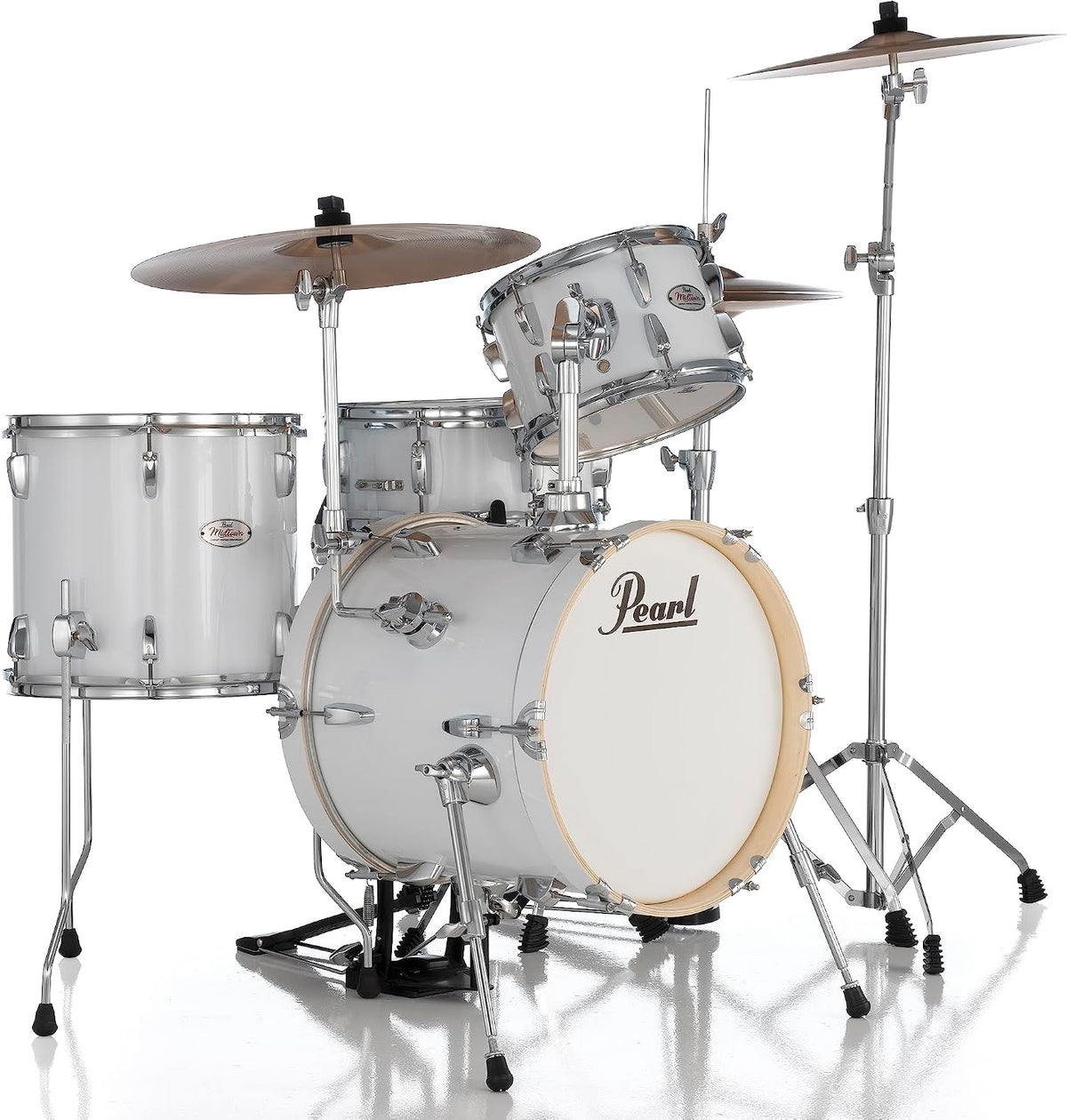 Pearl Midtown 4-Pc. Complete Drum Set with Hardware (Cymbals not included), Pure White, (MT564/C33)