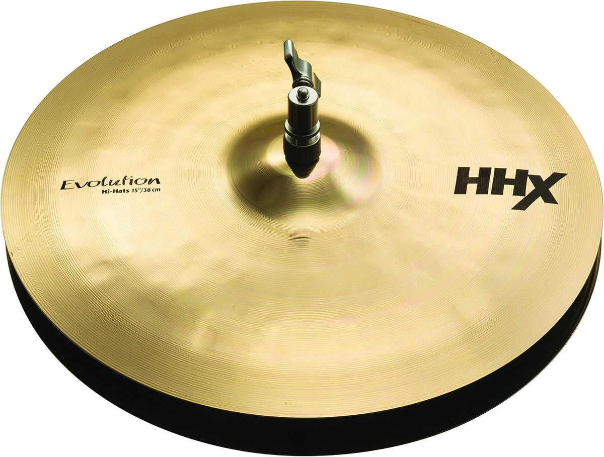 Sabian HHX 15 Inch Evolution Hi Hat Cymbals l Brilliant Finish l B20 Bronze Alloy l 80% Copper - 20% Tin l Made in Canada l Model 11502XEB