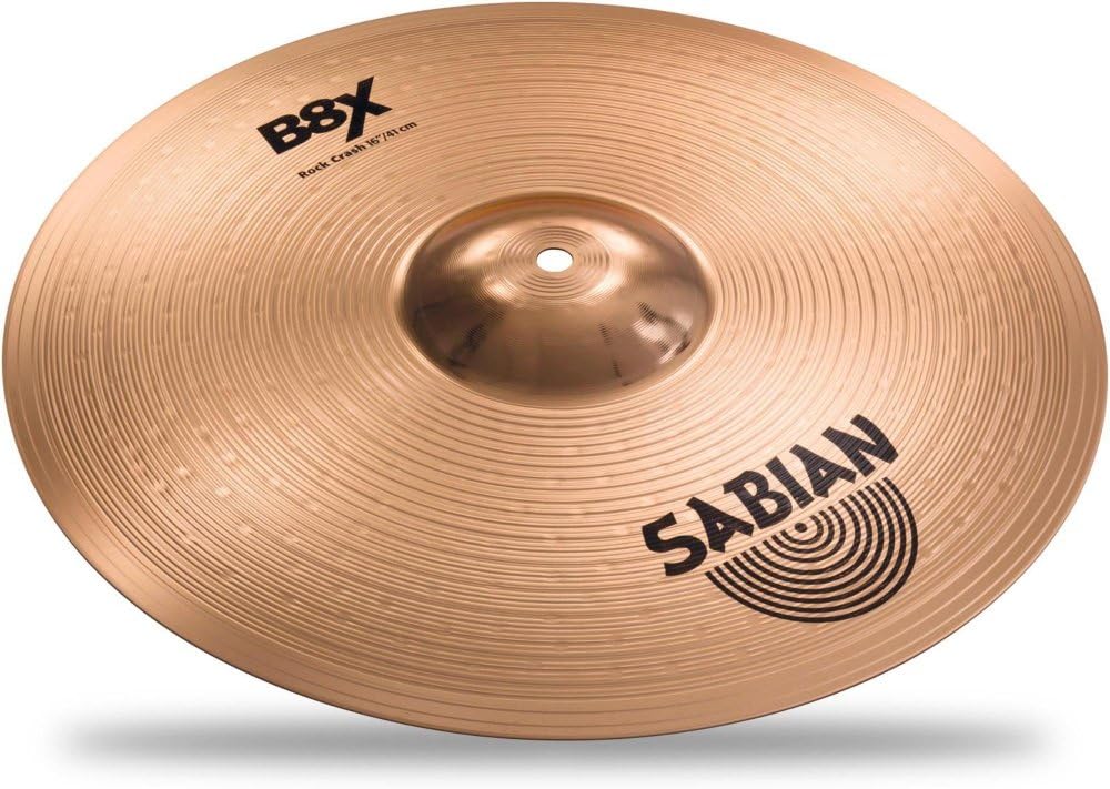Sabian B8X Series 16 Inch Rock Crash Cymbal l B8 Bronze Alloy l 92% Copper - 8% Tin l Made in Canada l Model 41609X