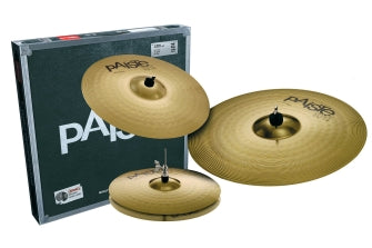 Paiste 101 Brass Universal Cymbal Set l Includes 14 Inch Hi Hats, 16 Inch Crash & 20 Inch Ride Cymbals