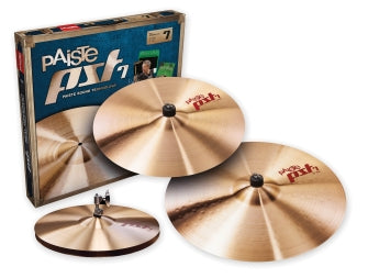 Paiste PST 7 Universal Set l Includes 14 Inch Hi-Hats, 16 Inch Crash & 20 Inch Ride Cymbals