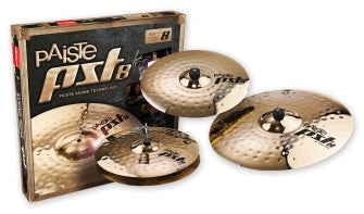 Paiste PST 8 Series Reflector Rock Set l Includes 14 Inch Reflector Rock Hi Hats, 16 Inch Reflector Rock Crash & 20 Inch Reflector Rock Ride Cymbals