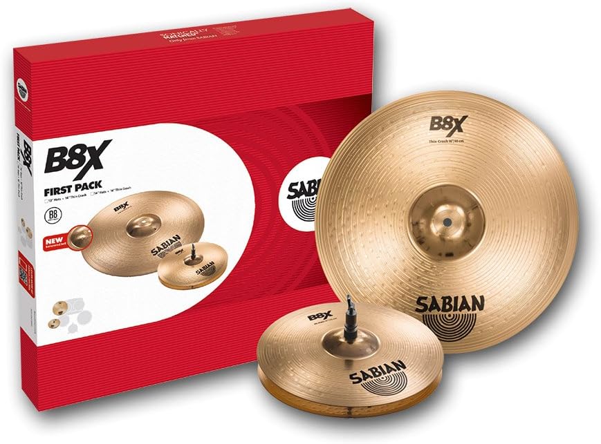 Sabian 45001X B8X Series First Pack - Includes 13 Inch Hi Hats and 16 Inch Crash Cymbals