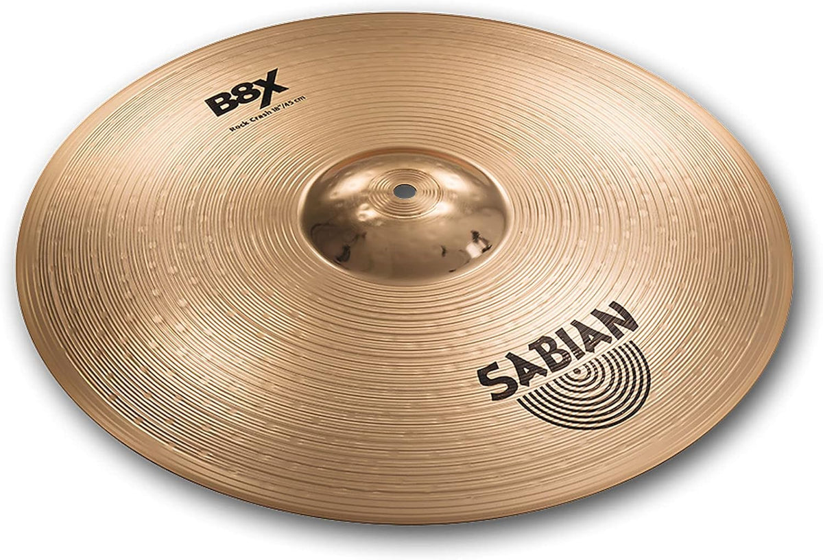 Sabian B8X Series 18 Inch Rock Crash Cymbal l B8 Bronze Alloy l 92% Copper - 8% Tin l Made in Canada l Model 41809X