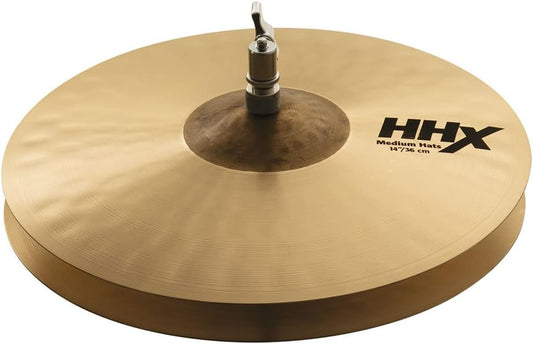 Sabian HHX 14 Inch Medium Hi Hat Cymbals l B20 Bronze Alloy l 80% Copper - 20% Tin l Made in Canada l Model 11402XMN