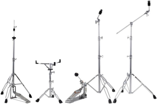 Pearl 830 Series Complete Double Braced Drum Hardware Pack including H830 Hi-Hat stand P930 Bass Drum Pedal BC830 Boom Cymbal Stand C830 Cymbal Stand and S830 Snare Stand