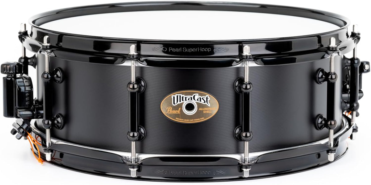 Pearl UltraCast 14 Inch x 5 Inch 3mm Cast Aluminum Snare Drum with 2mm Reinforcement Rings - Model UCA1450/B