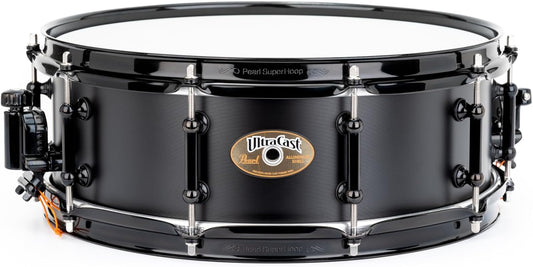 Pearl UltraCast 14 Inch x 5 Inch 3mm Cast Aluminum Snare Drum with 2mm Reinforcement Rings - Model UCA1450/B
