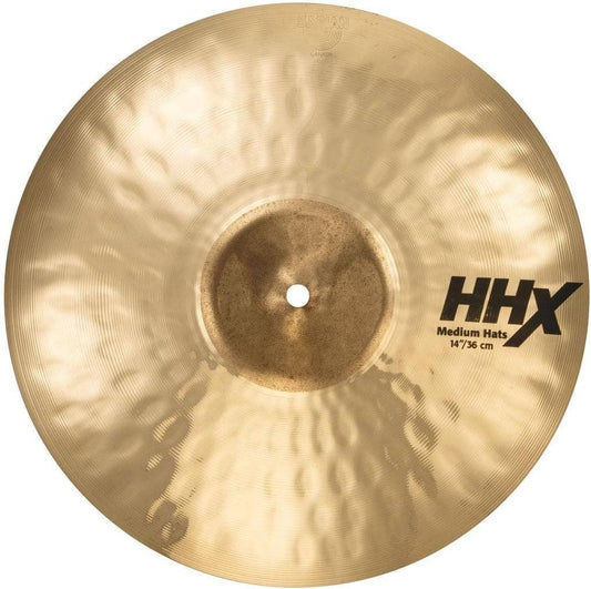 Sabian HHX 14 Inch Medium Hi Hat Cymbals l  Brilliant Finish l B20 Bronze Alloy l 80% Copper - 20% Tin l Made in Canada l Model 11402XMB