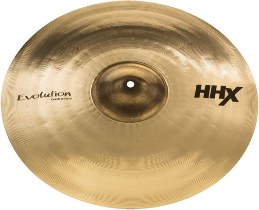 Sabian HHX 19 Inch Evolution Crash Cymbal l Brilliant Finish l B20 Bronze Alloy l 80% Copper - 20% Tin l Made in Canada l Model 11906XEB