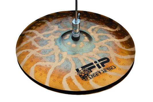 Ufip TS-14HH Tiger Series 14 Inch Hi Hat Cymbals l Hand Hammered B8 Bronze Alloy l Explosive Sound with Powerful Quick Response & Lasting Sustain l Designed for Hard Rock, Heavy Metal, Punk & Rock