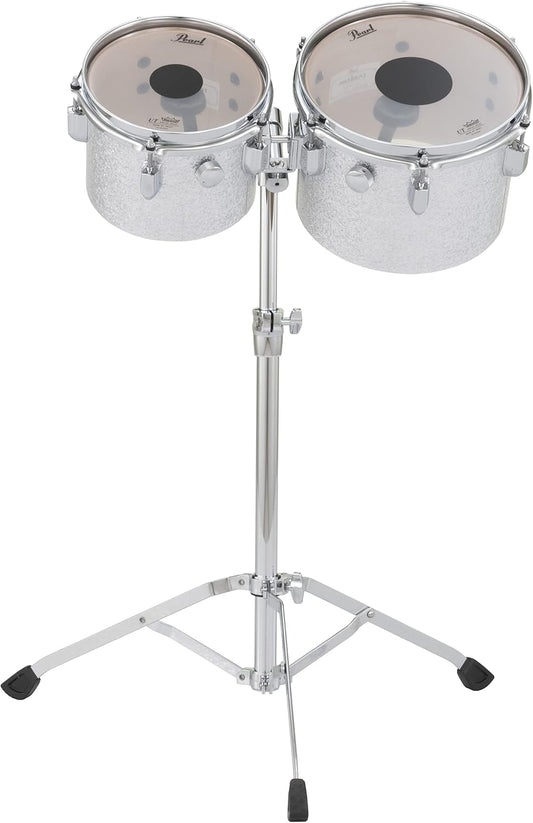 Pearl President Deluxe Concert Tom Set 8" and 10" with Stand Ct950 Silver Sparkle (PSD0810P/C450)