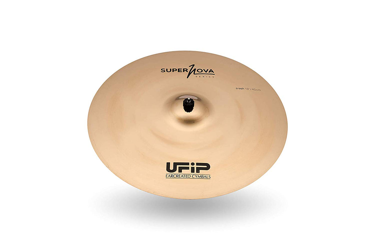 Ufip SN-18 Supernova Series 18 Inch Crash Cymbal l B8 Bonze Alloy l Hand-Crafted in Italy Since 1931 l Hand Polished Brilliant Finish l Designed for Hip Hop, Drum and Bass, Funk & Urban Genres