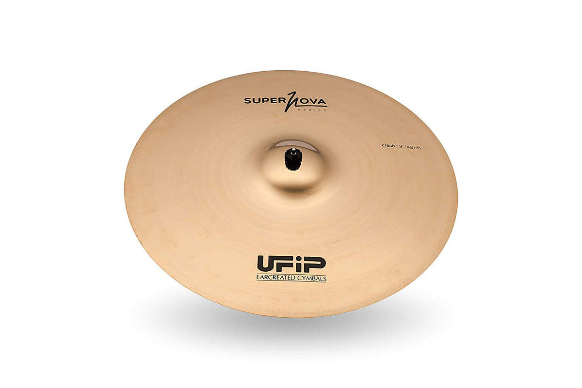 Ufip SN-19 Supernova Series 19 Inch Crash Cymbal l B8 Bonze Alloy l Hand-Crafted in Italy Since 1931 l Hand Polished Brilliant Finish l Designed for Hip Hop, Drum and Bass, Funk & Urban Genres