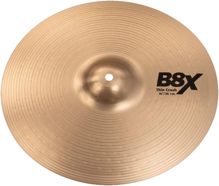 Sabian B8X Series 16 Inch Thin Crash Cymbal l B8 Bronze Alloy l 92% Copper - 8% Tin l Made in Canada l Model 41606X