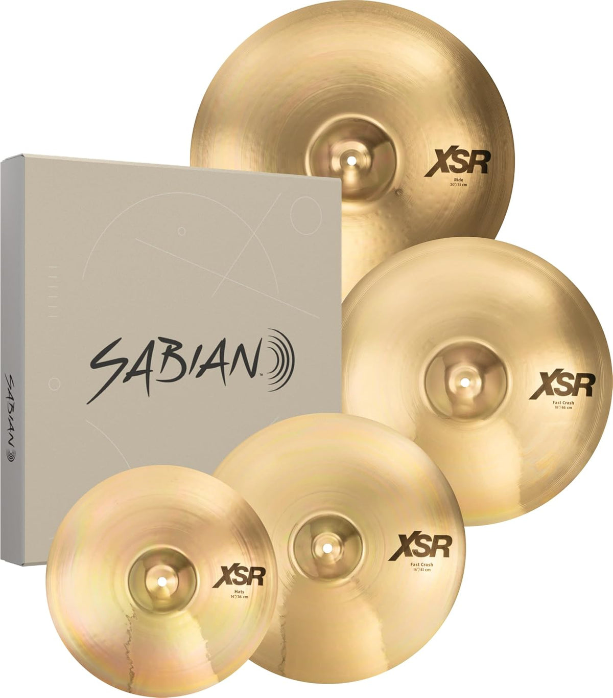 Sabian XSR Performance Set With Free 18 Inch Crash l B20 Bronze Alloy l 80% Copper - 20% Tin l Made in Canada l Model XSR5005GB