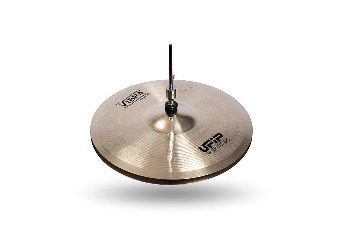 Ufip VB-14HH Vibra Series 14 Inch Hi Hat Cymbals l B20 Bronze Alloy l Hand-Crafted in Italy Since 1931 utilizing our Exclusive Rotocasting Process l Designed for Pop, Fusion, World, Rock & Acoustic