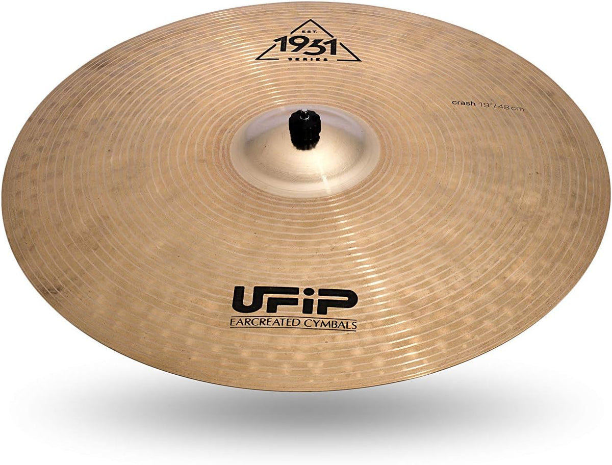 Ufip EST-19 Est. 1931 Series 19 Inch Crash Cymbal l B20 Bronze Alloy l Hand-Crafted in Italy Since 1931 utilizing our Exclusive Rotocasting Process l Designed for Jazz, Big Band, Funk & Pop