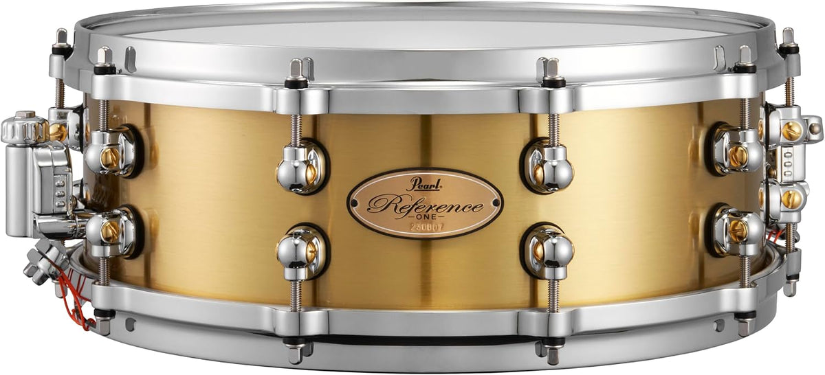 Pearl Reference One 14 Inch x 5 Inch 3mm Rolled Brass Snare Drum - Brushed Finish - Model RF1B1450