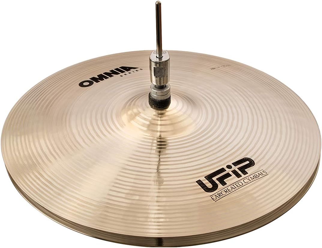 Ufip OM-14HH Omnia Series 14 Inch Hi Hat Cymbals l B20 Bronze Alloy l Hand-Crafted in Italy Since 1931 utilizing our Exclusive Rotocasting Process l Designed for Pop, Rock, Fusion & Rhythm & Blues
