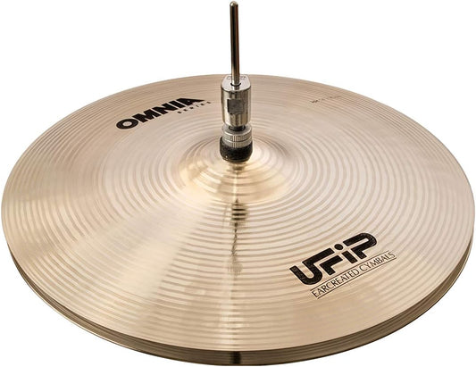 Ufip OM-14HH Omnia Series 14 Inch Hi Hat Cymbals l B20 Bronze Alloy l Hand-Crafted in Italy Since 1931 utilizing our Exclusive Rotocasting Process l Designed for Pop, Rock, Fusion & Rhythm & Blues