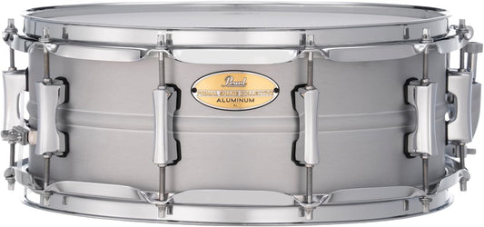 Pearl Primal Snare Collective 14"x5.5" Aluminum Snare Drum with Beaded 1mm Shell, Brushed Finish, 2.3mm Triple-Flanged Hoops, Dual Tension lugs, and deluxe strainer.