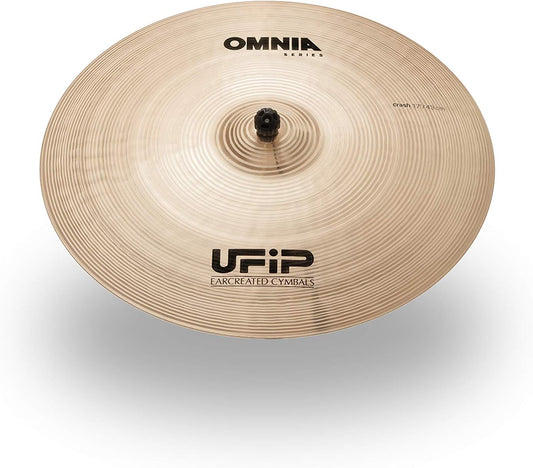 Ufip OM-17 Omnia Series 17 Inch Crash Cymbal l B20 Bronze Alloy l Hand-Crafted in Italy Since 1931 utilizing our Exclusive Rotocasting Process l Designed for Pop, Rock, Fusion & Rhythm & Blues