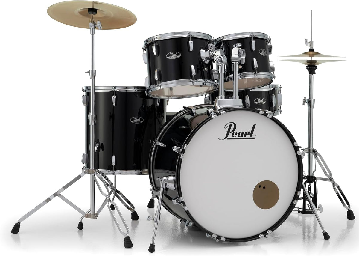 Pearl Roadshow Drum Set 5-Piece Complete Kit with Cymbals and Stands, Jet Black (RS525SC/C31)
