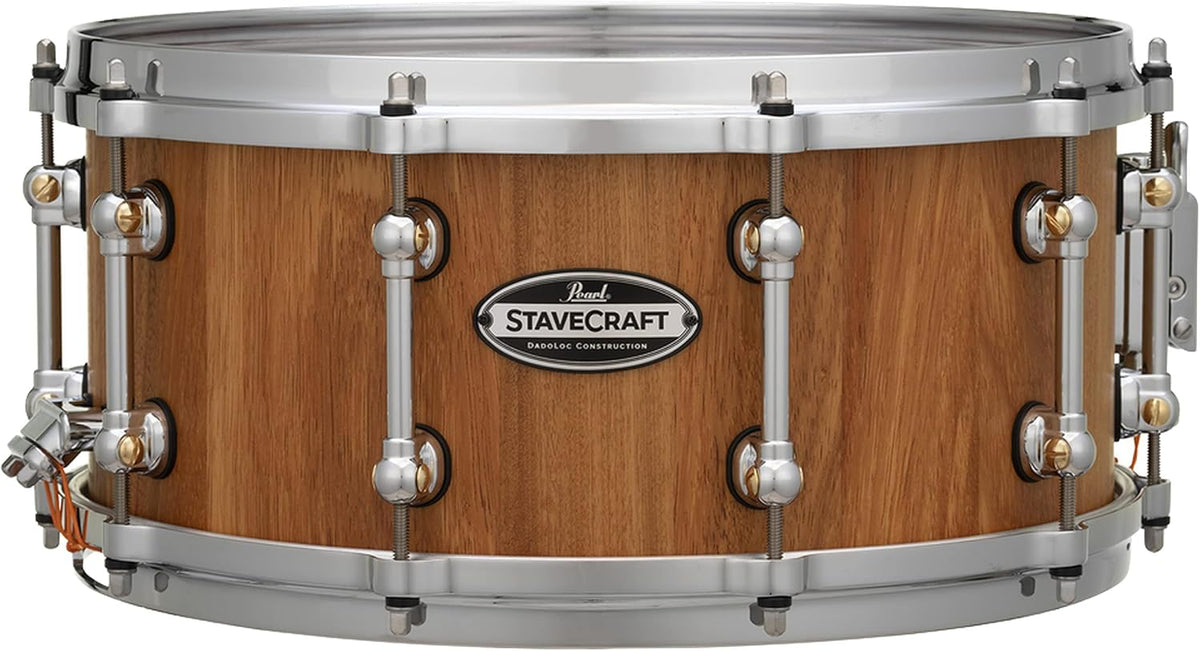 Pearl StaveCraft 14 Inch x 6.5 Inch Makha with Thai Oak DadoLoc Snare Drum - Satin Natural Finish - Model SCD1465MK186