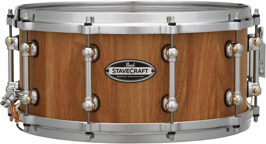 Pearl StaveCraft 14 Inch x 6.5 Inch Makha with Thai Oak DadoLoc Snare Drum - Satin Natural Finish - Model SCD1465MK186