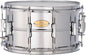 Pearl Primal Snare Collective 14"x8" Steel Snare Drum with Beaded 1mm Shell, Polished Chrome Finish, 2.3mm Triple-Flanged Hoops, Dual Tension lugs, and deluxe strainer.