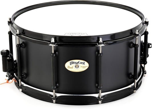 Pearl UltraCast 14 Inch x 6.5 Inch 3mm Cast Aluminum Snare Drum with 2mm Reinforcement Rings - Model UCA1465/B