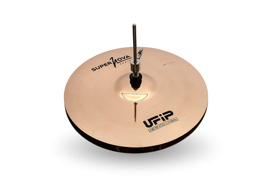 Ufip SN-13HH Supernova Series 13 Inch Hi Hat Cymbals l B8 Bonze Alloy l Hand-Crafted in Italy Since 1931 l Hand Polished Brilliant Finish l Designed for Hip Hop, Drum and Bass, Funk & Urban Genres